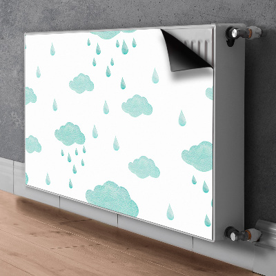 Cache radiateur déco Nuages ​​de pluie