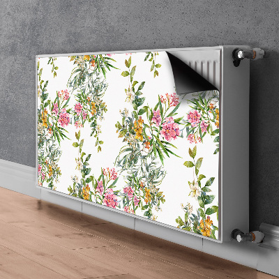 Un tapis avec un imprimé radiateur Les arbres en fleurs