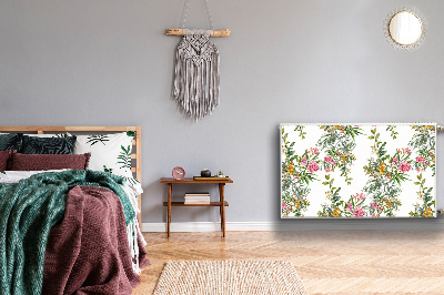 Un tapis avec un imprimé radiateur Les arbres en fleurs