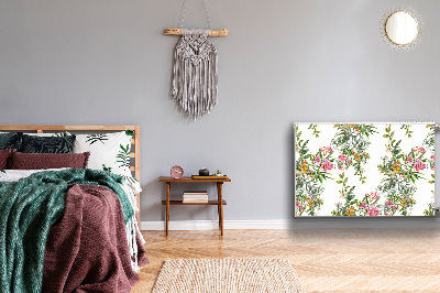 Un tapis avec un imprimé radiateur Les arbres en fleurs