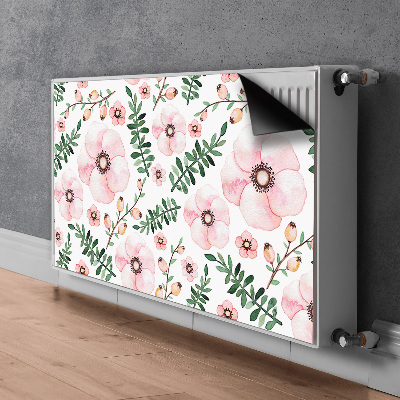 Un tapis avec un imprimé radiateur Fleurs