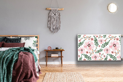 Un tapis avec un imprimé radiateur Fleurs