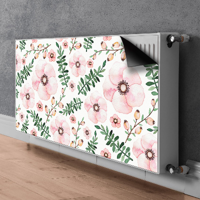 Un tapis avec un imprimé radiateur Fleurs