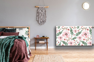 Un tapis avec un imprimé radiateur Fleurs