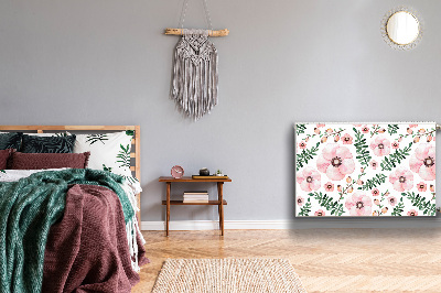 Un tapis avec un imprimé radiateur Fleurs