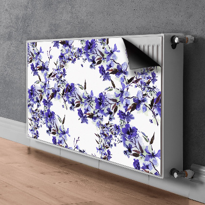 Tapis de radiateur décoratif Fleurs bleues