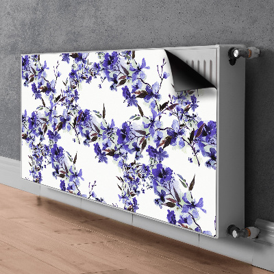 Tapis de radiateur décoratif Fleurs bleues