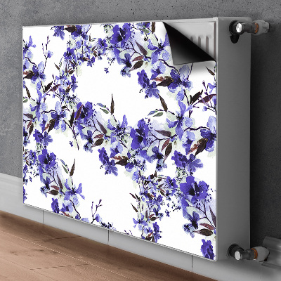 Tapis de radiateur décoratif Fleurs bleues