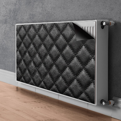 Tapis magnétique pour radiateur Diamants en cuir noir