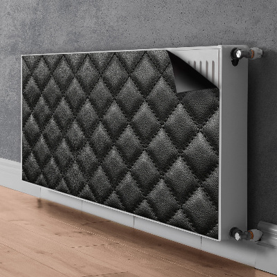 Tapis magnétique pour radiateur Diamants en cuir noir