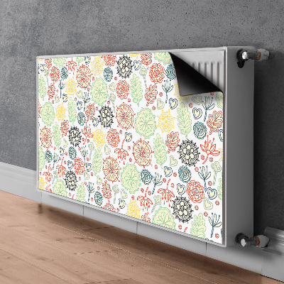 Un tapis avec un imprimé radiateur Fleurs et coeurs