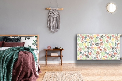 Un tapis avec un imprimé radiateur Fleurs et coeurs