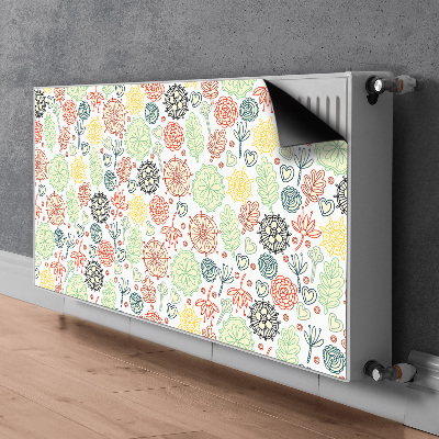 Un tapis avec un imprimé radiateur Fleurs et coeurs