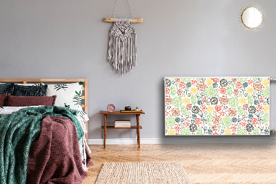 Un tapis avec un imprimé radiateur Fleurs et coeurs