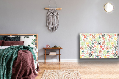 Un tapis avec un imprimé radiateur Fleurs et coeurs