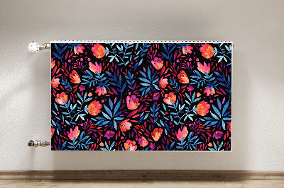 Un tapis avec un imprimé radiateur Motif floral