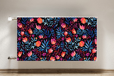 Un tapis avec un imprimé radiateur Motif floral