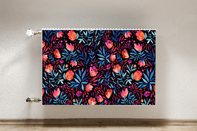 Un tapis avec un imprimé radiateur Motif floral