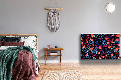 Un tapis avec un imprimé radiateur Motif floral