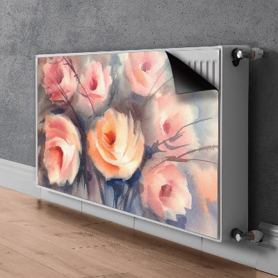 Cache radiateur déco Roses orange