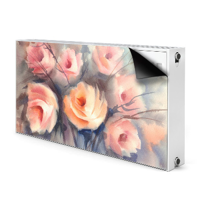 Cache radiateur déco Roses orange