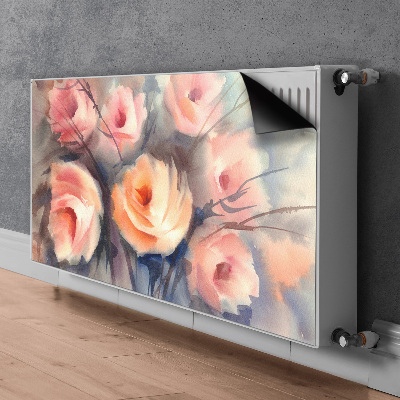 Cache radiateur déco Roses orange