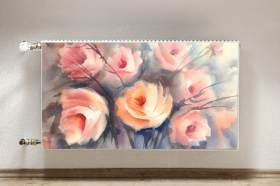 Cache radiateur déco Roses orange