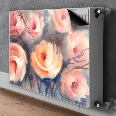 Cache radiateur déco Roses orange