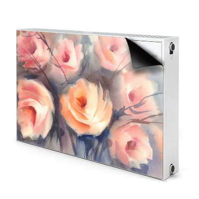 Cache radiateur déco Roses orange