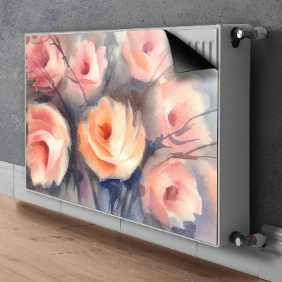 Cache radiateur déco Roses orange