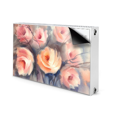 Cache radiateur déco Roses orange