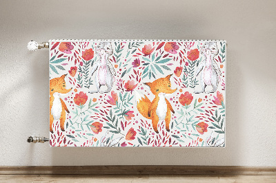 Aimant décoratif pour radiateur Renard et lapin