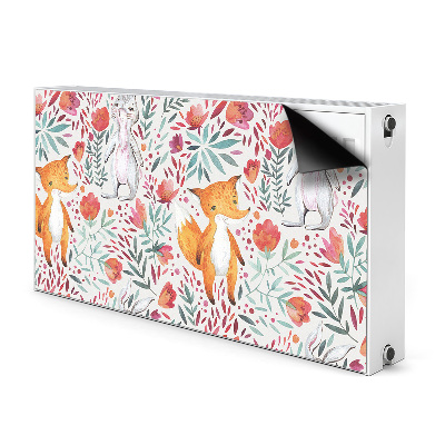 Aimant décoratif pour radiateur Renard et lapin