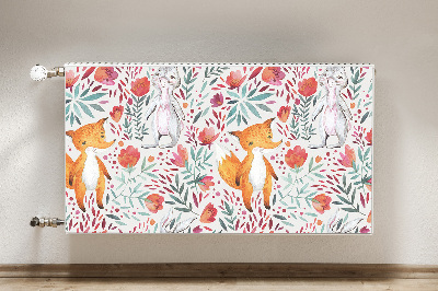 Aimant décoratif pour radiateur Renard et lapin