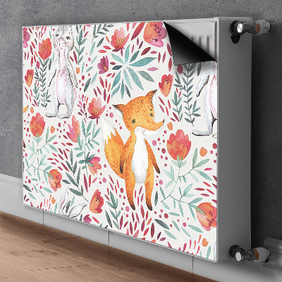 Aimant décoratif pour radiateur Renard et lapin