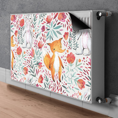 Aimant décoratif pour radiateur Renard et lapin