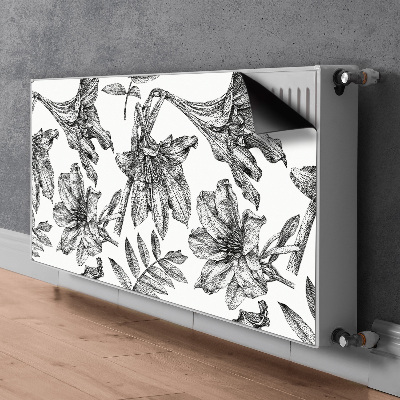 Un tapis avec un imprimé radiateur Fleurs de lys