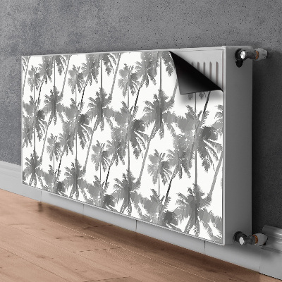 Cache radiateur déco Palmiers gris