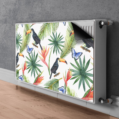 Cache radiateur déco Toucans sur une branche