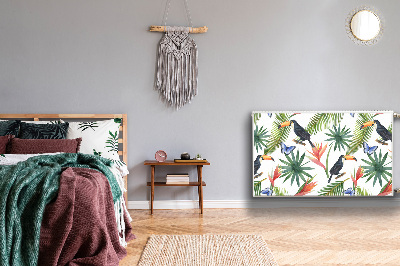 Cache radiateur déco Toucans sur une branche
