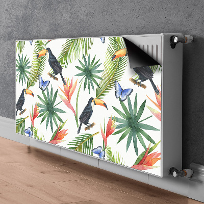 Cache radiateur déco Toucans sur une branche