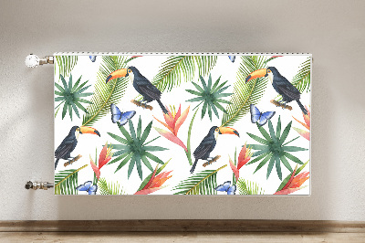 Cache radiateur déco Toucans sur une branche