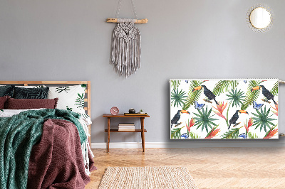 Cache radiateur déco Toucans sur une branche