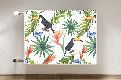 Cache radiateur déco Toucans sur une branche