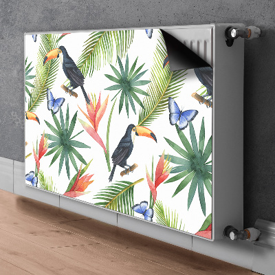 Cache radiateur déco Toucans sur une branche