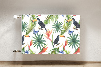 Cache radiateur déco Toucans sur une branche