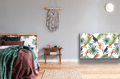 Cache radiateur déco Toucans sur une branche