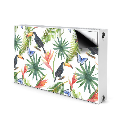 Cache radiateur déco Toucans sur une branche