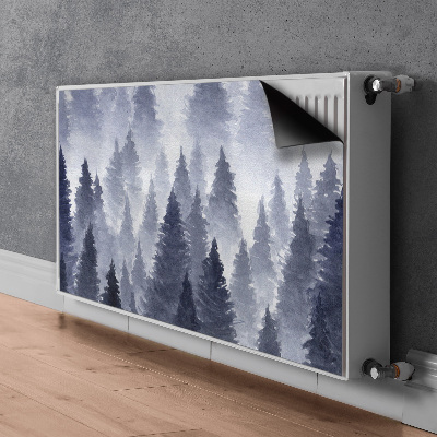 Un tapis avec un imprimé radiateur Forêt de paysage