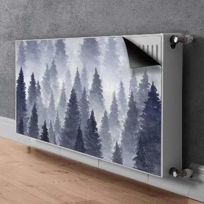 Un tapis avec un imprimé radiateur Forêt de paysage